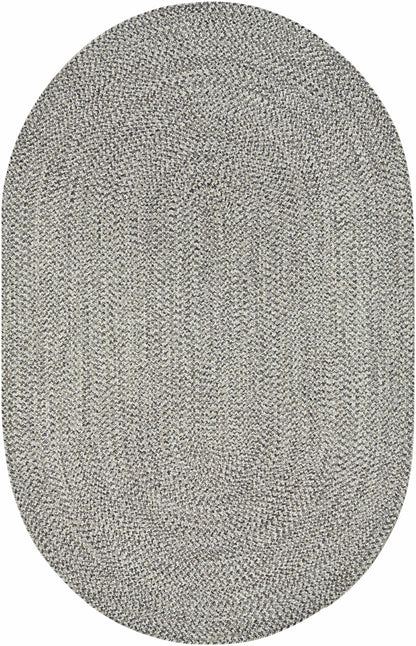 Cream Charcoal Braided Faux Jute Outdoor Rug