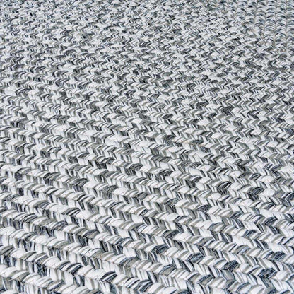 Cream Charcoal Braided Faux Jute Outdoor Rug