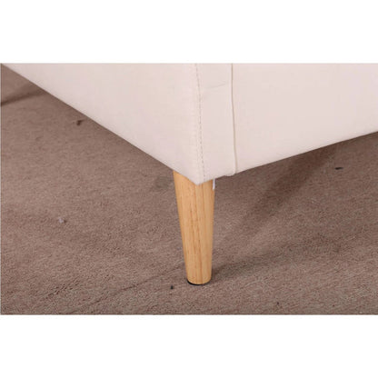 Twin size Mid-Century Modern Off-White Cream Velvet Upholstered Daybed