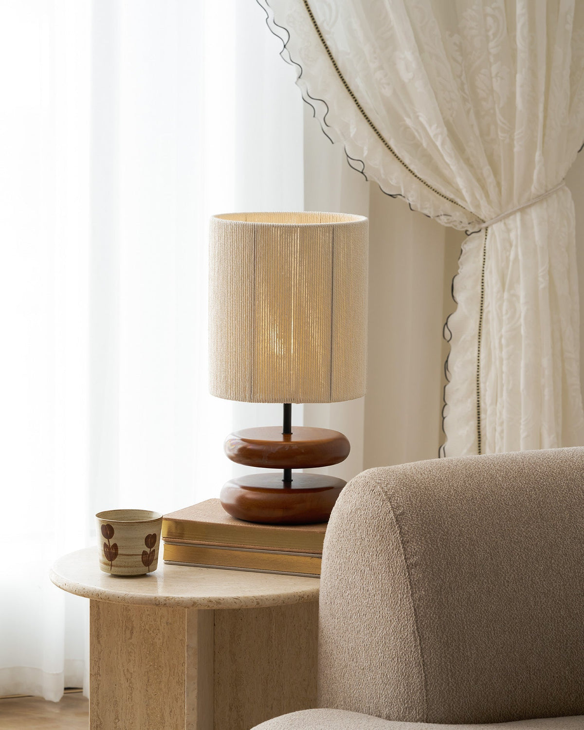 Cairn Stacked Wood Table Lamp