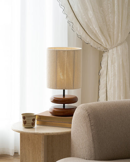 Cairn Stacked Wood Table Lamp