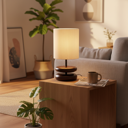 Cairn Stacked Wood Table Lamp