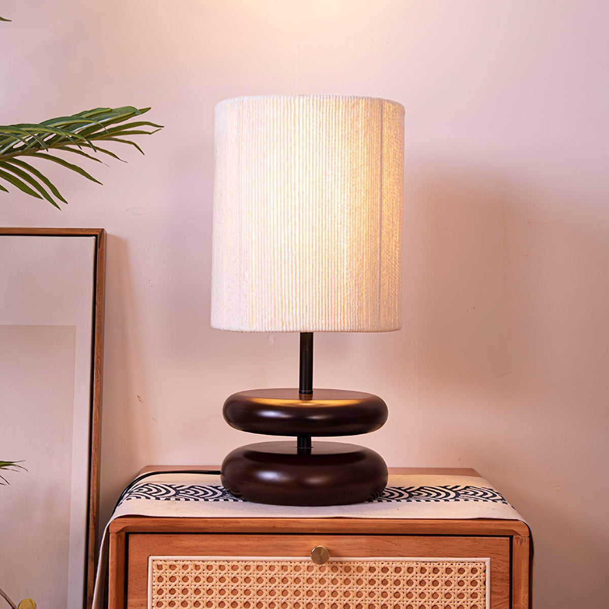 Cairn Stacked Wood Table Lamp