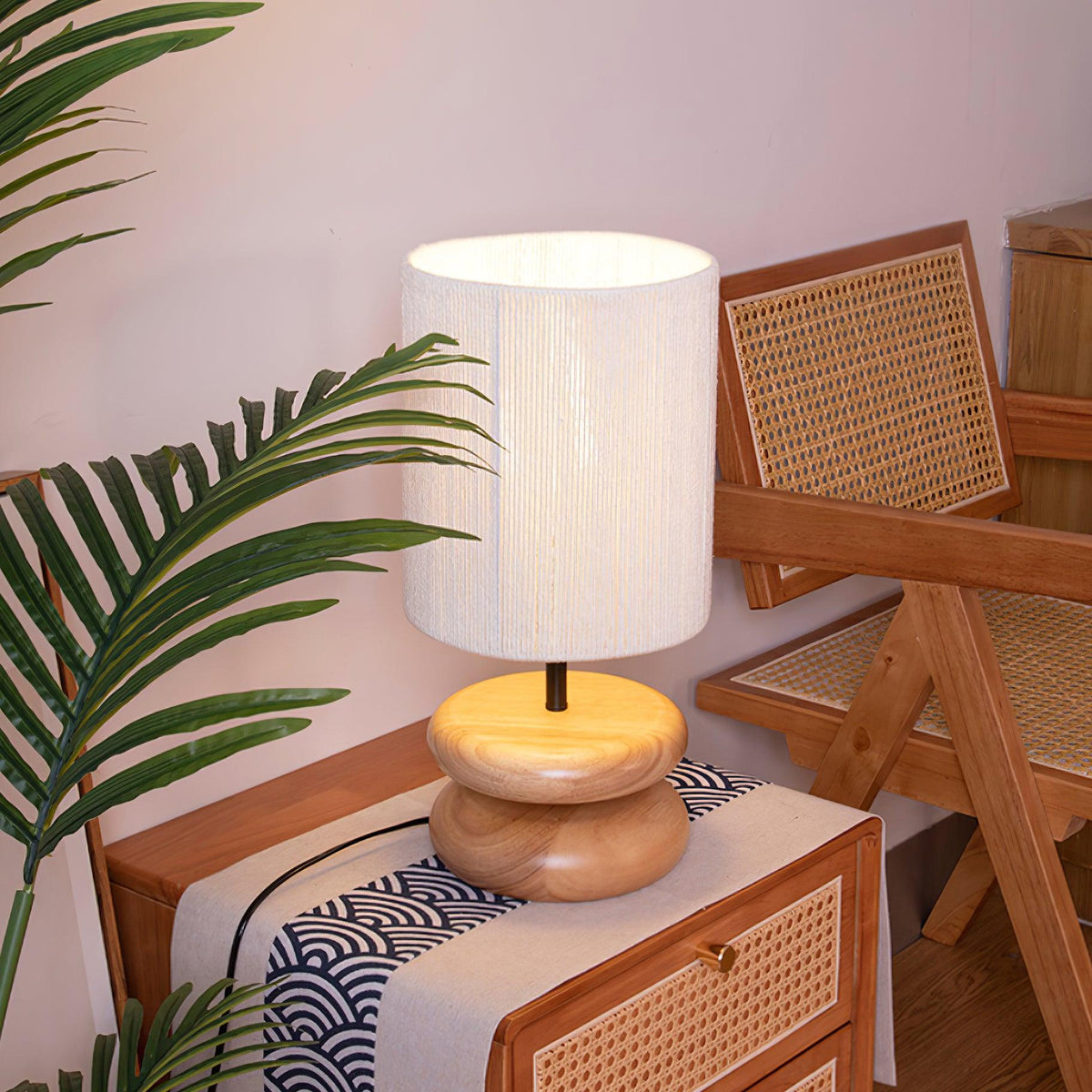 Cairn Stacked Wood Table Lamp