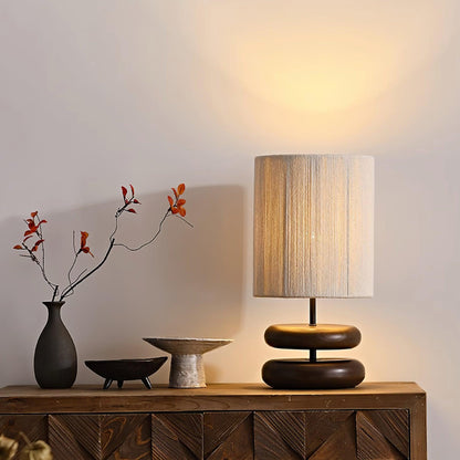 Cairn Stacked Wood Table Lamp