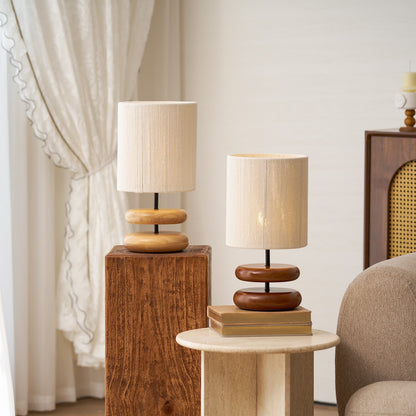 Cairn Stacked Wood Table Lamp