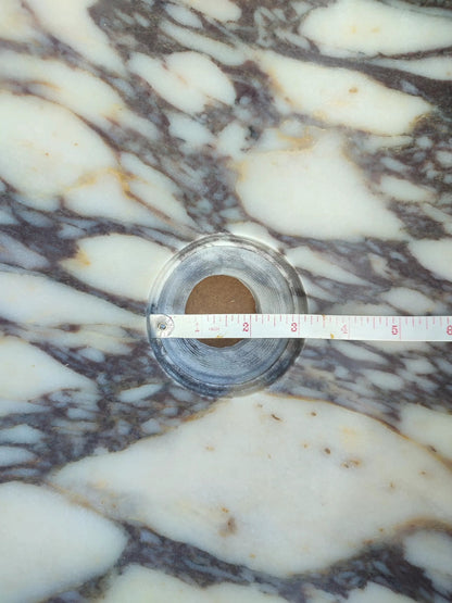 Calacatta Viola Oval White Purple Marble Handcarved Above Counter Vessel Bathroom Sink 14x18x5 Inch