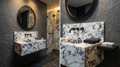 Calacatta Viola Marble Wall Mount Bathroom Sink 16x32