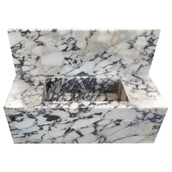 Calacatta Viola Marble Wall Mount Bathroom Sink 16x32