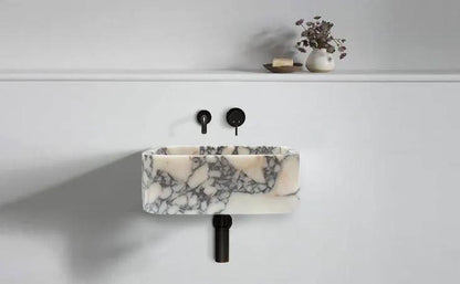 Handcrafted Calacatta Viola Marble Wall Mounted Sink 12x18