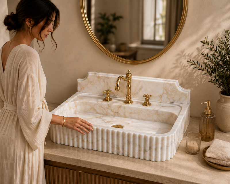 Calacatta Gold Wall-Mount Sink