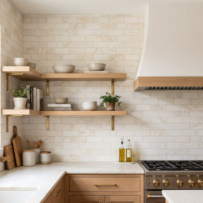 Calacatta Cremo Honed Subway Marble Tiles 3x12