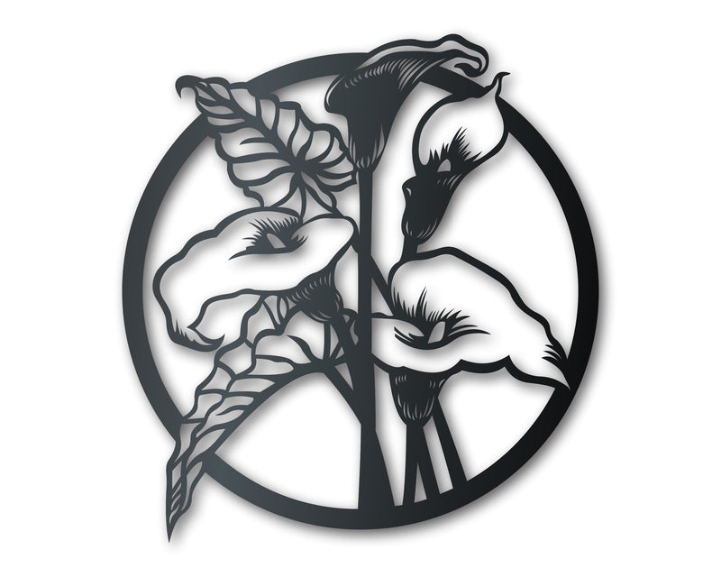 Calla Lily Metal Wall Art | Metal Garden Flower Decor | Indoor Outdoor | Up to 46" | Over 20 Color Options