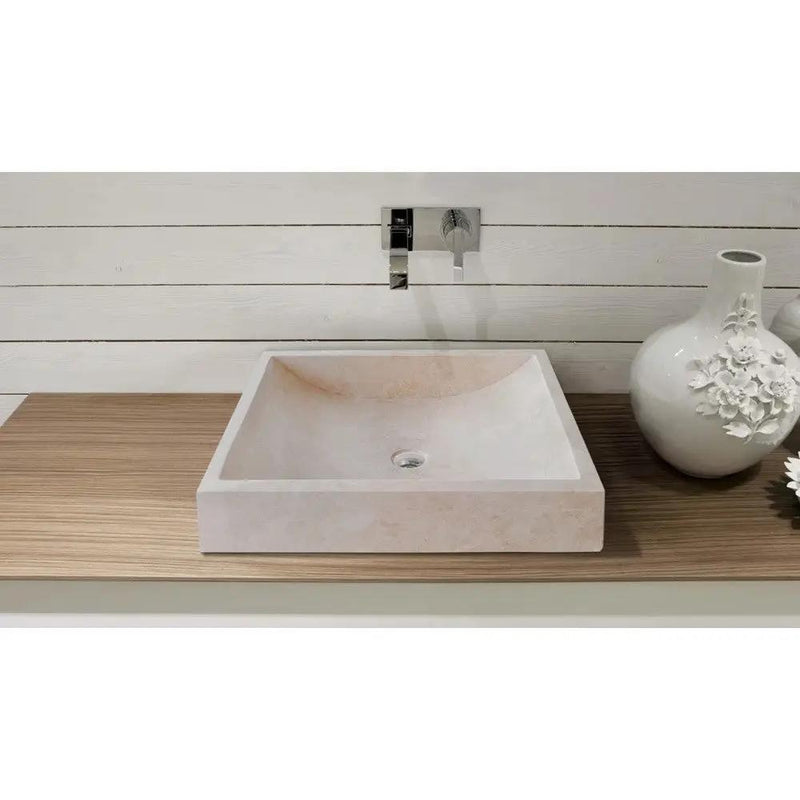 Cappuccino Beige Marble Rectangular Above Counter Sink 18x21.5