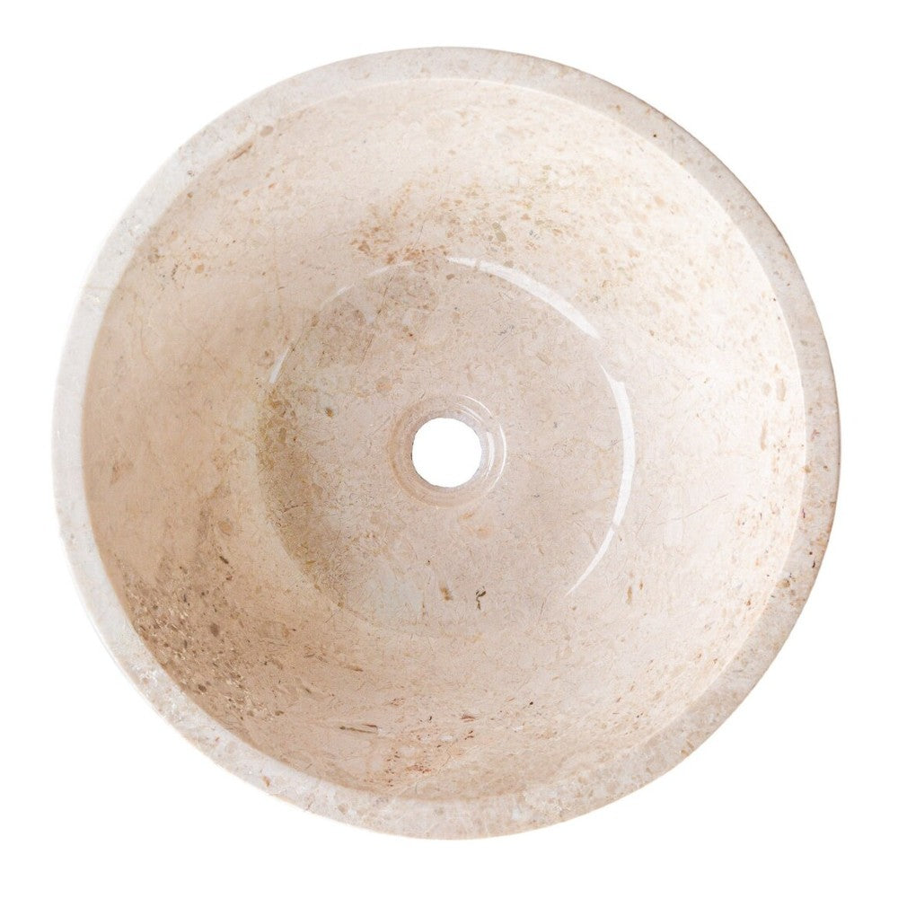 Cappuccino Beige Marble V-Shape Tapered Sink Polished  (D)16" (H)6"