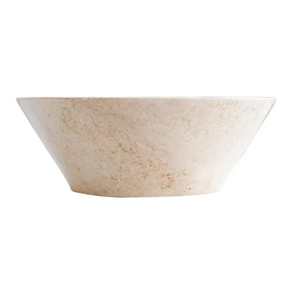 Handcrafted Cappuccino Beige Marble Vessel Sink In 16 Inch Round Polished