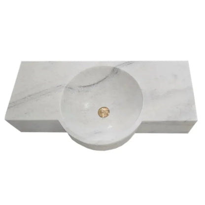 Luxury Wall Mount White Marble Above Vanity Sink 36 Inch