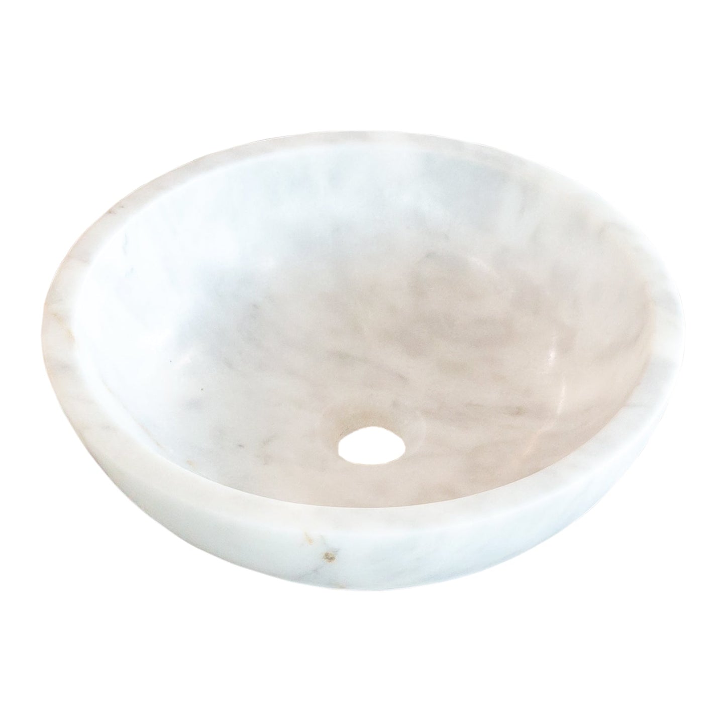 Carrara White Marble Natural Stone Vessel Sink - Polished 16x6