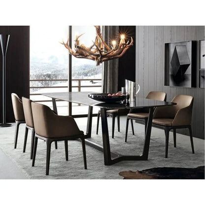 Natural Marble Rectangular Dining Table - Polished Eased Edge