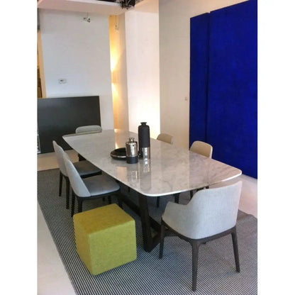 Natural Marble Rectangular Dining Table - Polished Eased Edge
