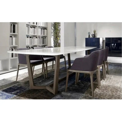 Natural Marble Rectangular Dining Table - Polished Eased Edge