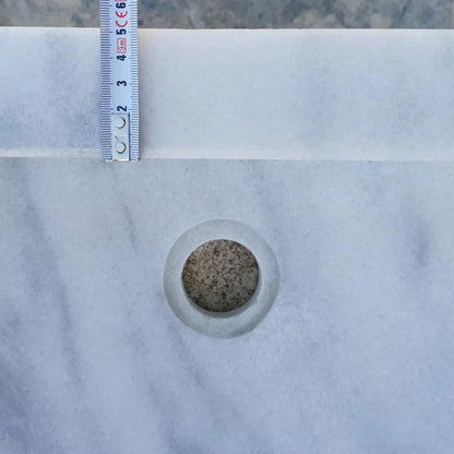 Natural Stone Carrara White Marble Wall-Mount Marble Sink Polished (W)20" (L)24" (H)6"