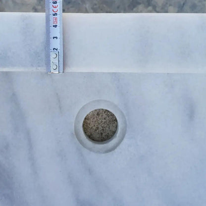 Natural White Marble Vessel Bathroom Sink Round Polished