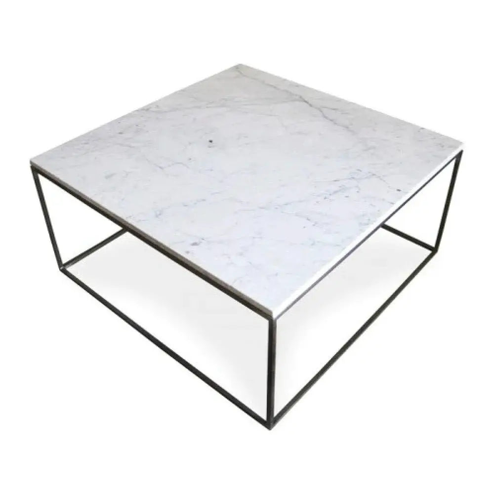 Carrara White Marble Square Coffee Table Top - Polished Finish