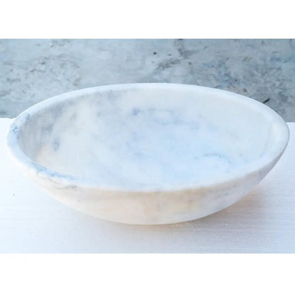 GMSTONE Elegant Oval White Carrara Marble Handmade