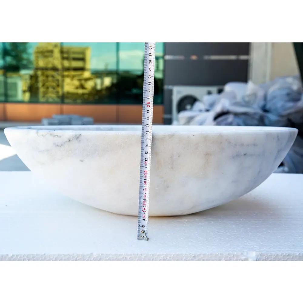 GMSTONE Elegant Oval White Carrara Marble Handmade