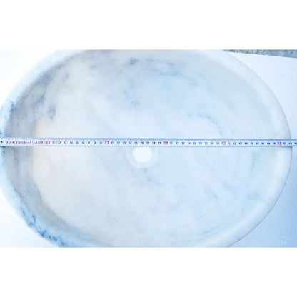 GMSTONE Elegant Oval White Carrara Marble Handmade