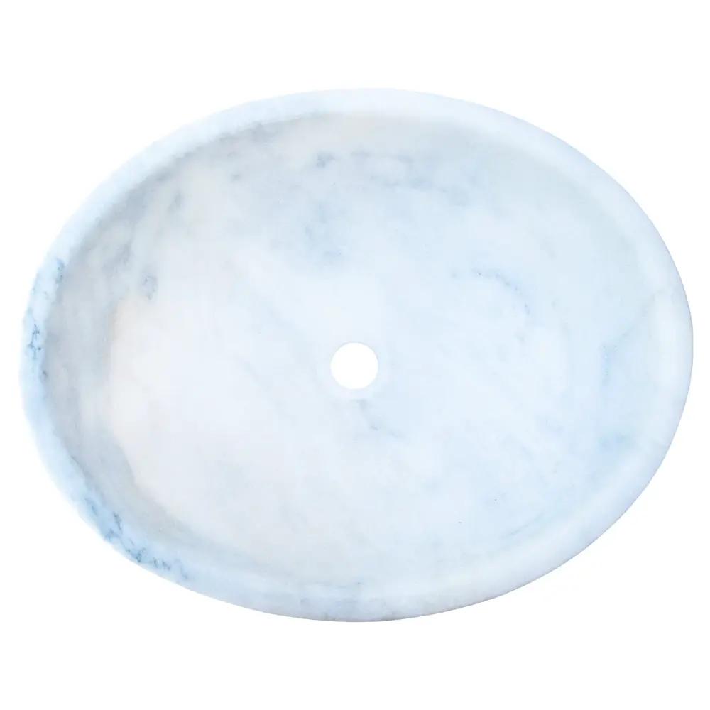 GMSTONE Elegant Oval White Carrara Marble Handmade