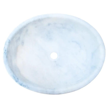GMSTONE Elegant Oval White Carrara Marble Handmade