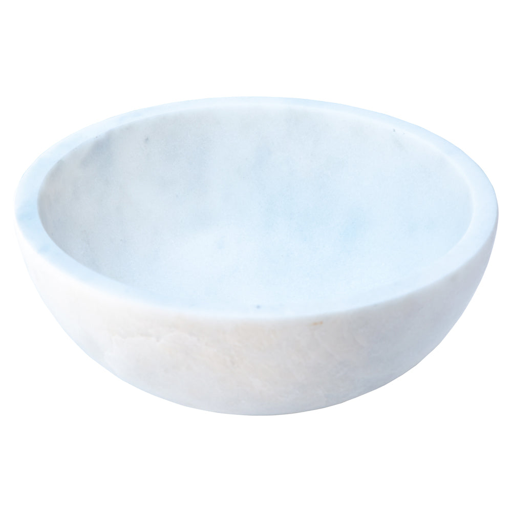 Carrara White Marble Round Vessel Sink - Polished Finish 16x6