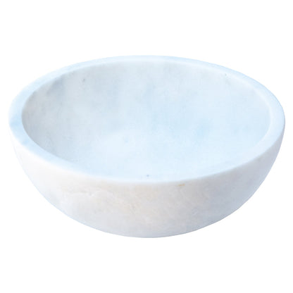 Carrara White Marble Round Vessel Sink - Polished Finish 16x6