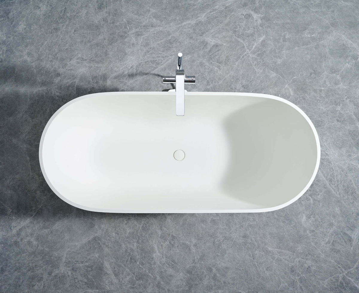 Cascade 59” Freestanding Solid Surface Bathtub