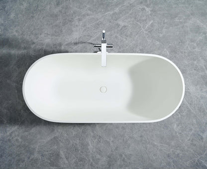 Cascade 59” Freestanding Solid Surface Bathtub
