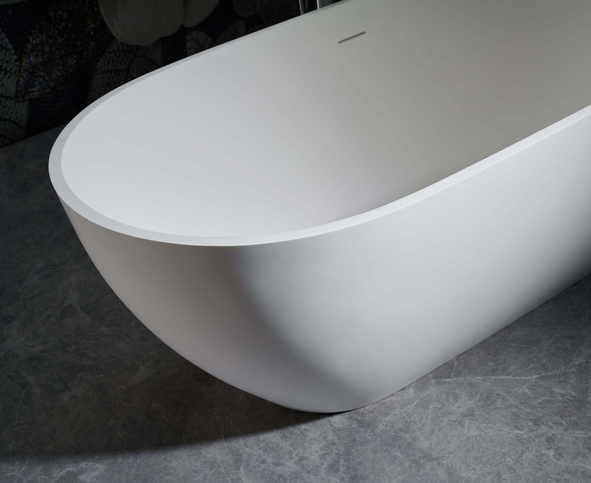 Cascade 59” Freestanding Solid Surface Bathtub