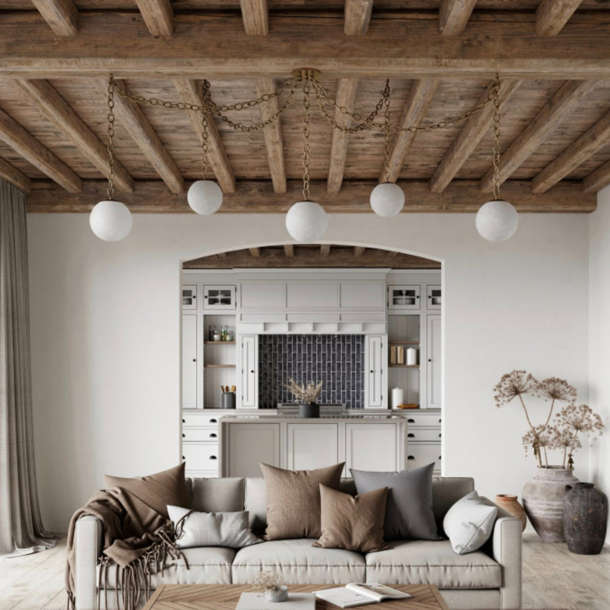 Catenelle Alabaster Swag Pendant Light