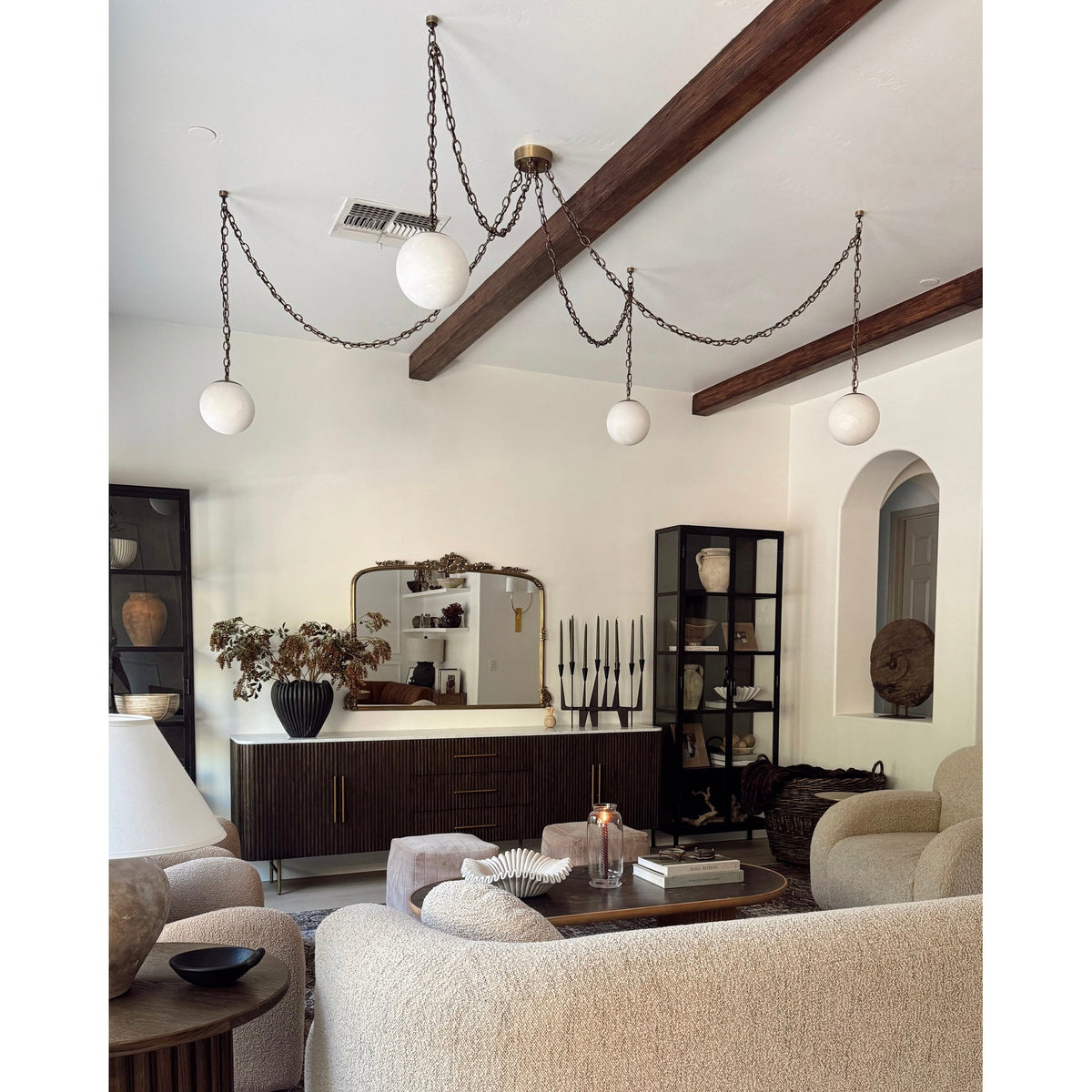 Catenelle Alabaster Swag Pendant Light