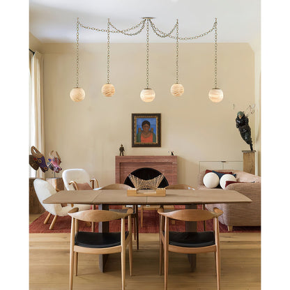 Catenelle Alabaster Swag Pendant Light