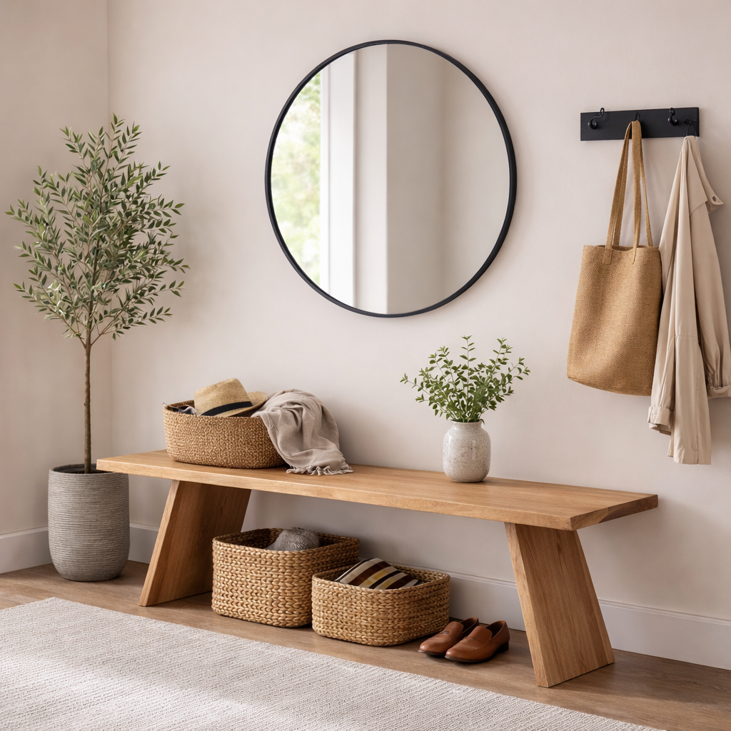 Solid Wood Angled leg Bench