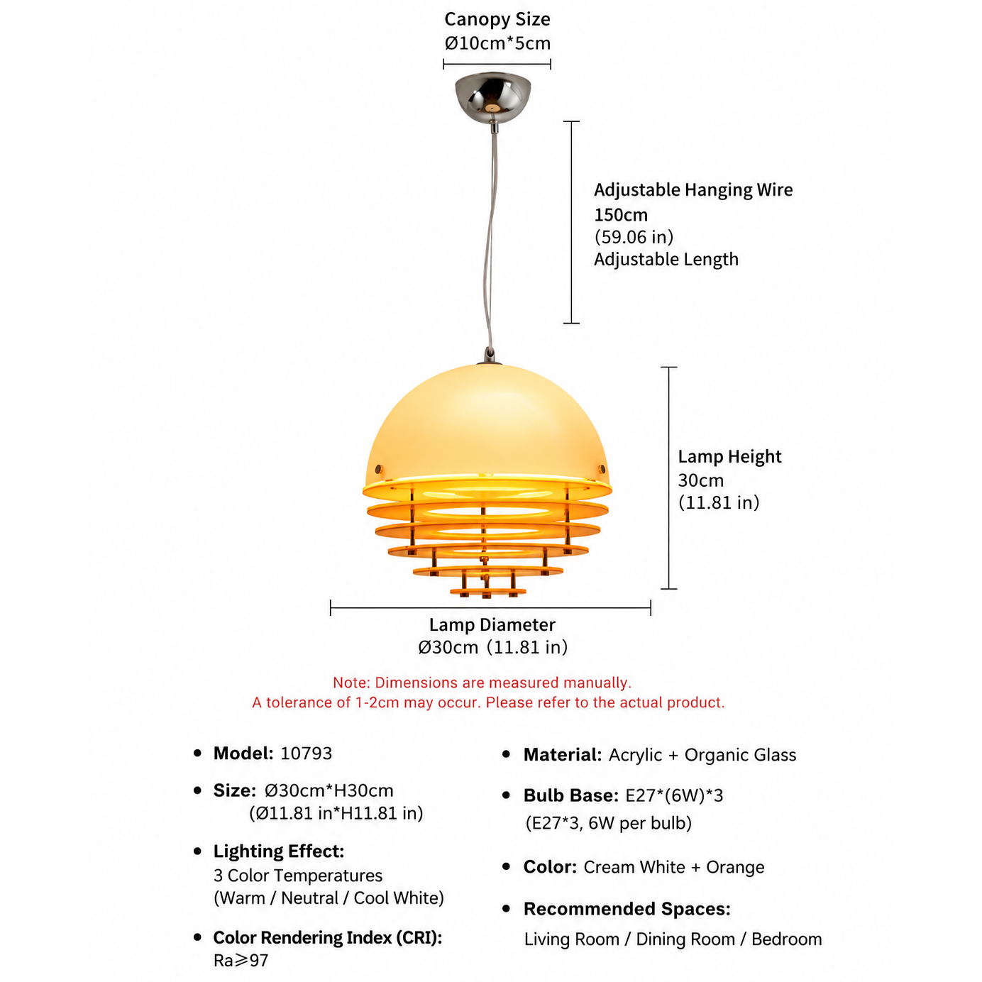 Sunrise Glow Pendant Light, Modern Dome Ceiling Lamp with Layered Metal Design