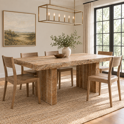 Timbergirl Solid Mango Wood Dining Table  - 80"