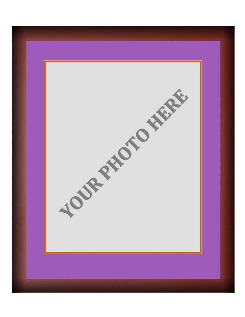 Frame Kit - Cherry Wood Frame | Purple Matting | Orange Trim