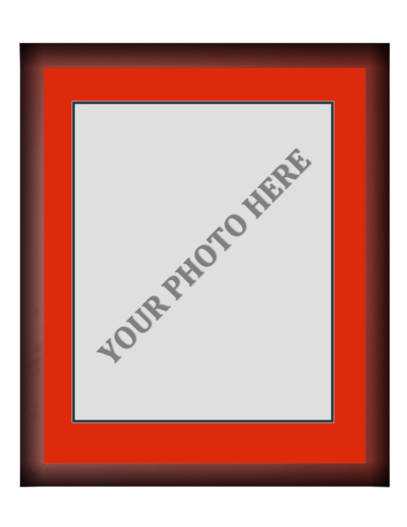 Frame Kit - Cherry Wood Frame | Red Matting | Dark Blue Trim