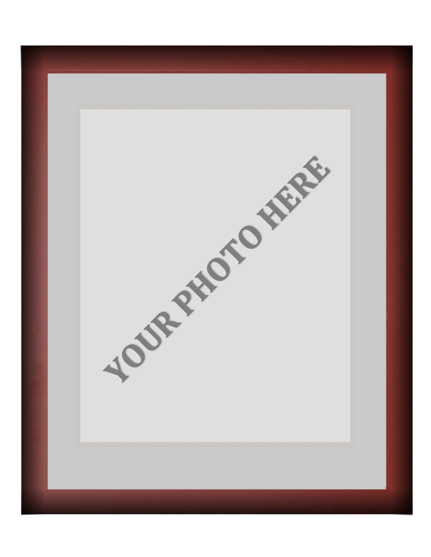 Frame Kit - Cherry Wood Frame | Silver Matting | Silver Trim