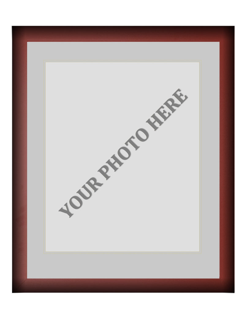 Frame Kit - Cherry Wood Frame | Silver Matting | Silver Trim