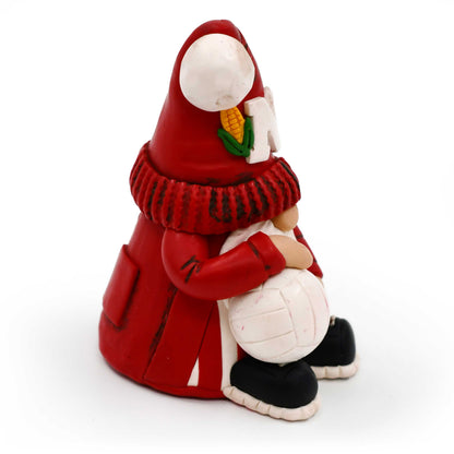 Husker Volleyball Gnome Figurine | Clay Art Originals