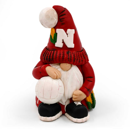 Husker Volleyball Gnome Figurine | Clay Art Originals